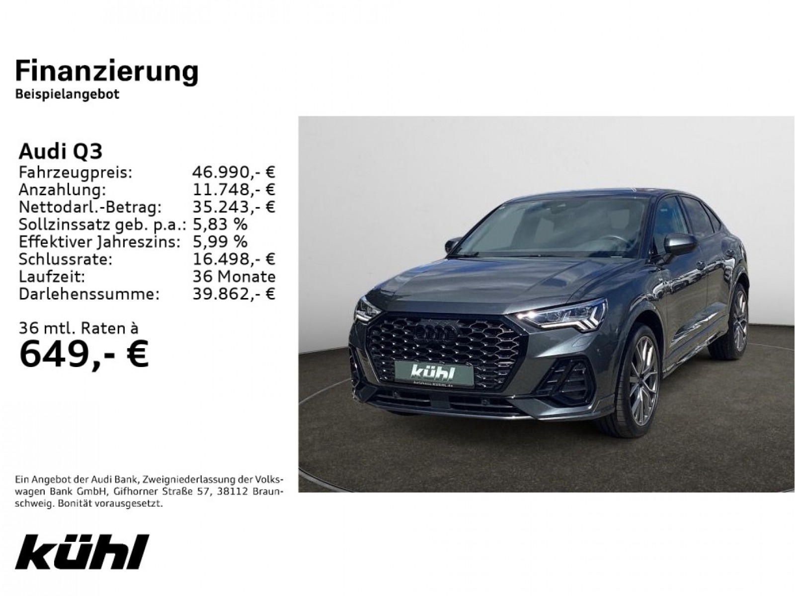 Q3 35 Sportback 1.5 TFSI s-tronic S line Navi,AHK,LM20,Matrix,Optik Paket